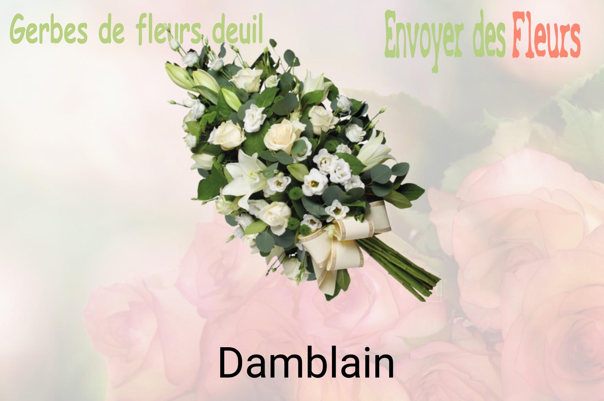 Gerbe de fleurs de deuil livrée à Damblain